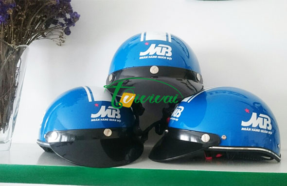Mũ bảo hiểm quảng cáo – khách hàng MB BANK