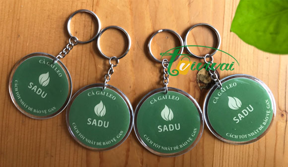 Móc khóa tròn mica dẻo - quà khuyến mại Cà gai leo SADU