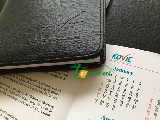 Sổ bìa da gáy dán cao cấp – khách hàng KOVIC