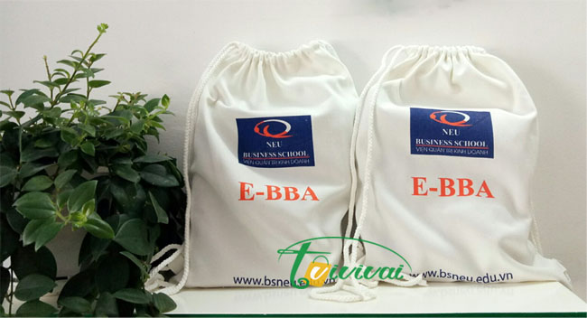 Ba lô rút dây vải bố quà tặng-VIỆN QUẢN TRỊ KINH DOANH NEU