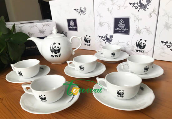 Bộ quà ấm chén và cốc sứ-Tổ chức WWF VIỆT NAM