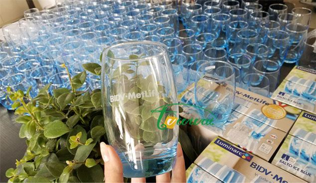 Ly thủy tinh quà tặng cao cấp-khách hàng BIDV METLIFE