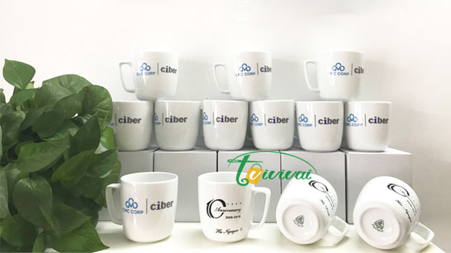 Cốc sứ quà tặng-khách hàng CMC CIBER