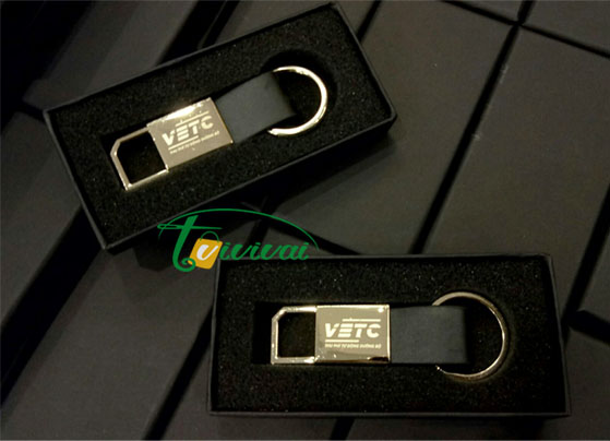 Móc khóa kim loại phối da cao cấp- Khách hàng VETC
