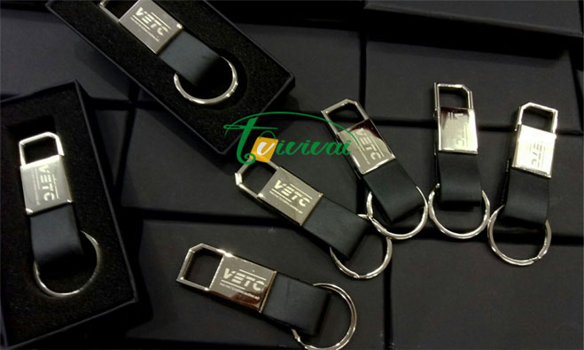 Móc khóa kim loại phối da cao cấp- Khách hàng VETC
