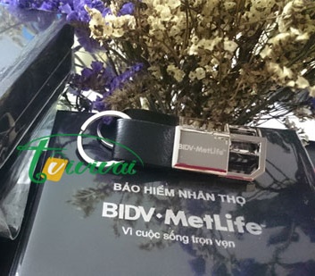 Móc khóa da cao cấp- Khách hàng BIDV METLIFE