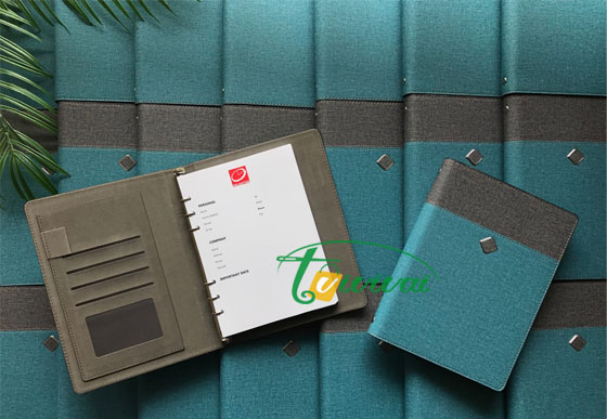 Sổ gáy còng bìa da cao cấp-khách hàng VN LIGHTING