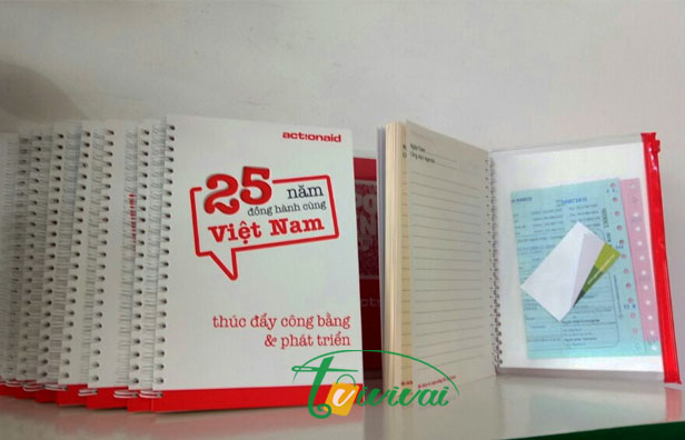 Sổ bìa cắt laser lò xo A5 – khách hàng ACTIONAID