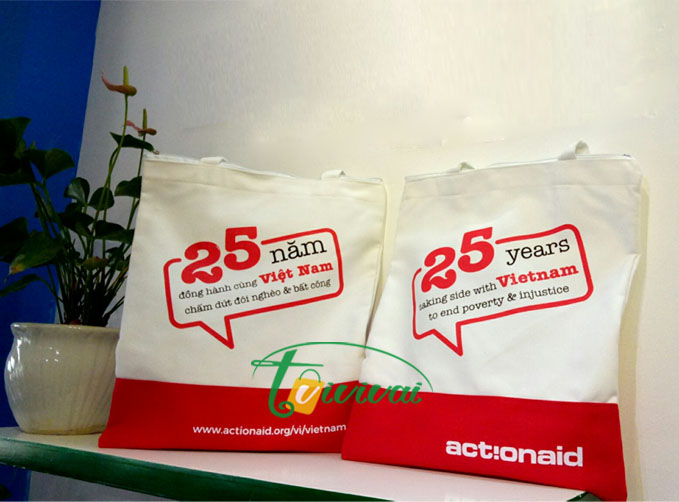 Túi vải bố quà tặng thời trang – kỷ niệm 25 năm ACTIONAID