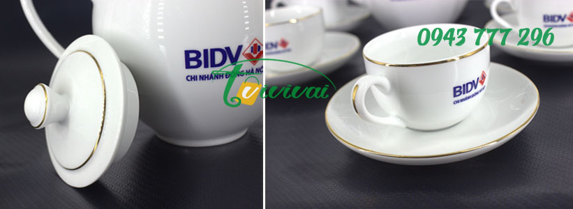 Bộ quà ấm chén sứ quà tặng cao cấp – NGÂN HÀNG BIDV