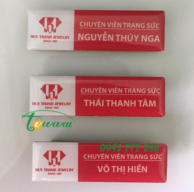 Biển tên nhân viên gài áo – CÔNG TY TNHH VÀNG BẠC ĐÁ QUÝ HUY THÀNH