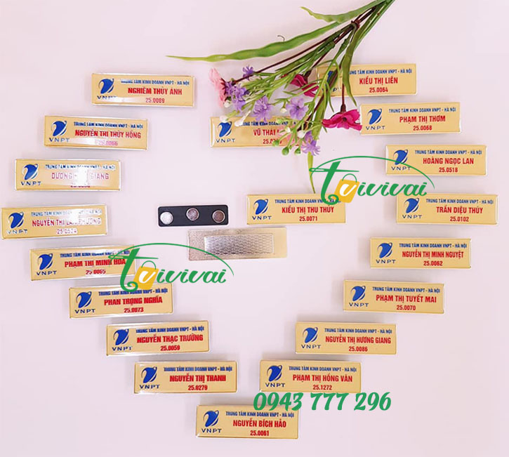 Biển tên nhân viên gài áo – khách hàng TT KINH DOANH VNPT HÀ NỘI