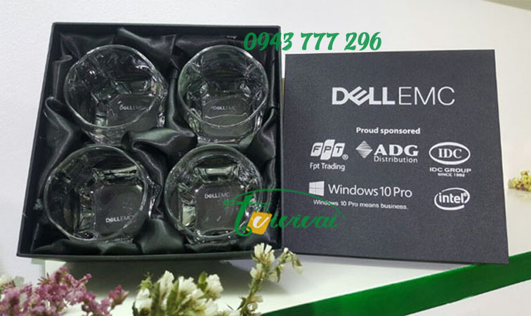 Ly thủy tinh quà tặng cao cấp – khách hàng DELL/EMC