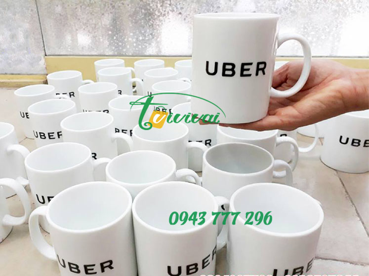 CỐC SỨ QUÀ TẶNG in logo – khách hàng UBER VIỆT NAM