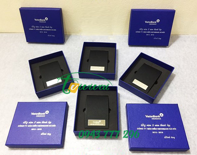Hộp namecard kim loại phối da quà tặng cao cấp – CÔNG TY BẢO HIỂM VIETIN BANK