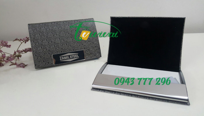 Hộp namecard kim loại phối da quà tặng cao cấp – khách hàng ZAMIL STEEL