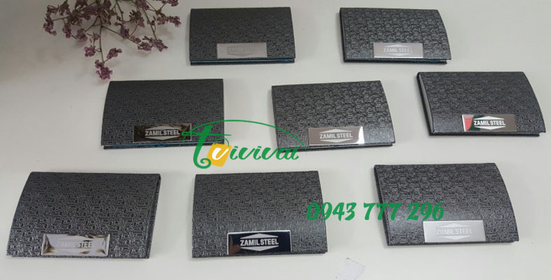 Hộp namecard kim loại phối da quà tặng cao cấp – khách hàng ZAMIL STEEL