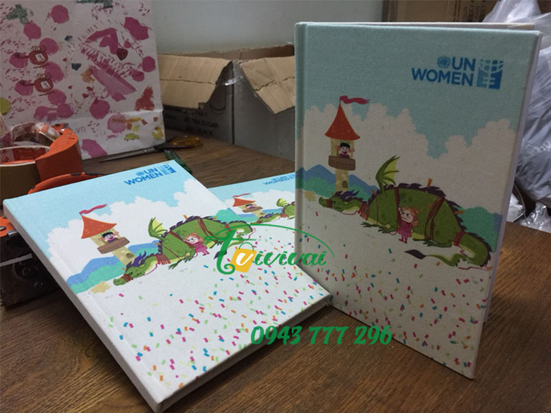 Sổ quà tặng bìa vải A5 - khách hàng UN - WOMEN