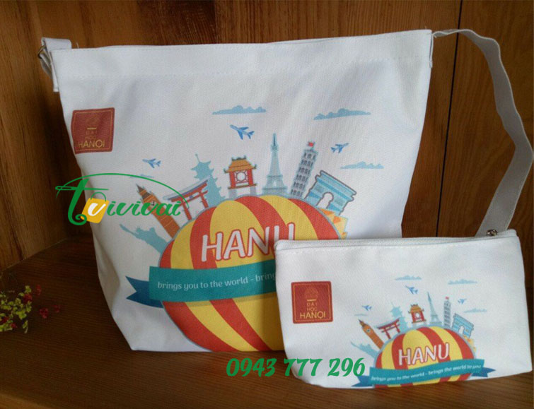 Bộ túi – ví vải bố quà tặng – TRƯỜNG ĐẠI HỌC HÀ NỘI