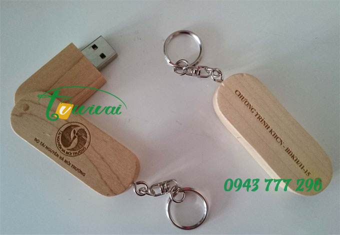 USB Gỗ xoay có móc chìa khóa – khách hàng Bộ Tài Nguyên và Môi Trường