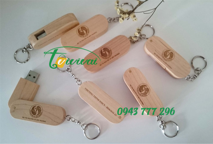 USB Gỗ xoay có móc chìa khóa - khách hàng Bộ Tài Nguyên và Môi Trường