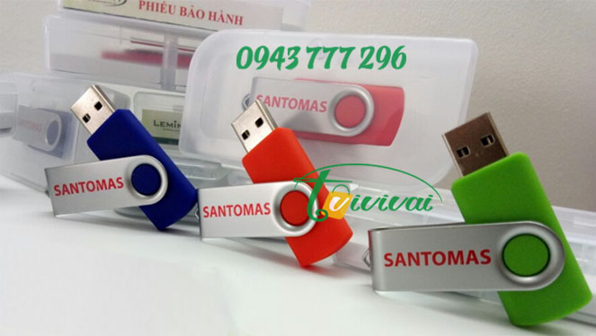 Quà tặng USB Kim loại xoay – Khách hàng SANTOMAS