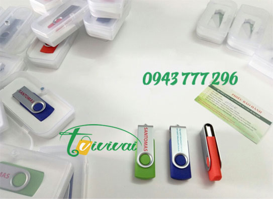 Quà tặng USB Kim loại xoay - Khách hàng SANTOMAS