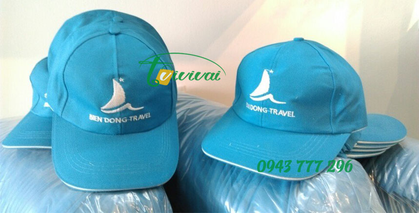 Mũ lưỡi trai đồng phục quà tặng - khách hàng DU LỊCH BIỂN ĐÔNG TRAVEL
