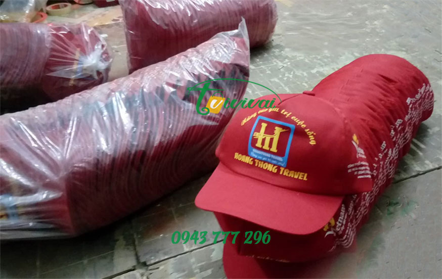Mũ lưỡi trai kaki quà tặng - khách hàng CÔNG TY DU LỊCH HOÀNG THÔNG