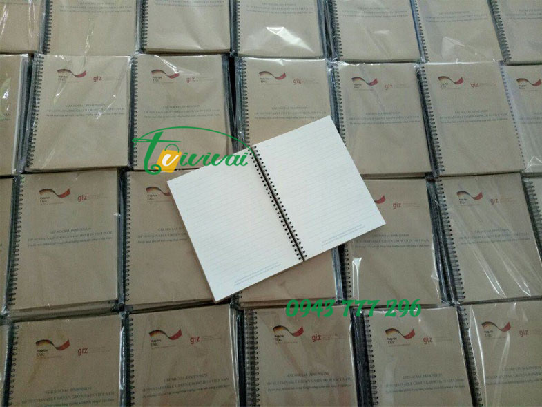 Sổ lò xo A5 quà tặng bìa Kraft - TỔ CHỨC HỢP TÁC PHÁT TRIỂN ĐỨC - GIZ