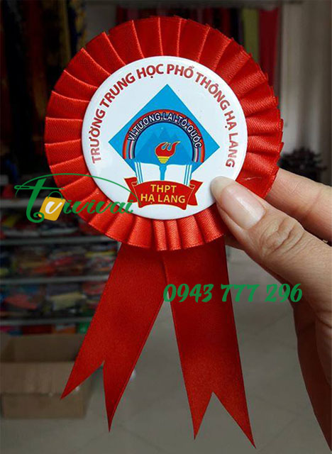 Huy hiệu nơ cài ghim – khách hàng TRƯỜNG THPT HẠ LANG
