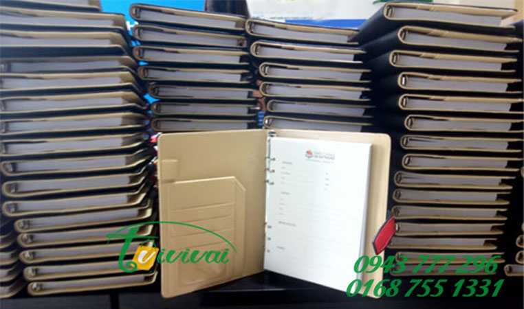 Sổ bìa da gáy còng quà tặng cao cấp - khách hàng CTY CP TÂN CẢNG 128 HẢI PHÒNG