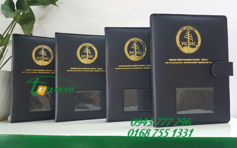 Sổ còng bìa da quà tặng cao cấp – khách hàng TRUNG TÂM THUYỀN VIÊN VICMAC