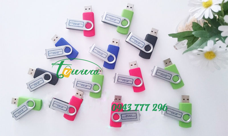 USB Kim loại xoay in logo phối nhiều màu – ĐSQ ÁC-HEN-TI-NA VIỆT NAM