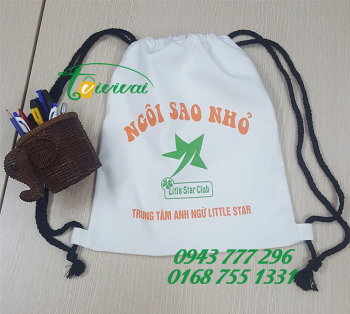 Balo rút vải bố quà tặng – TRUNG TÂM ANH NGỮ NGÔI SAO NHỎ