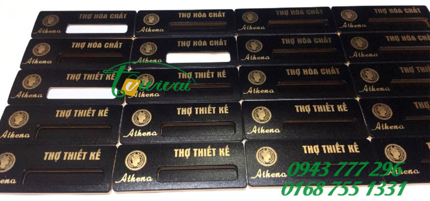 Biển tên Nhân viên gài áo – khách hàng CÔNG TY TNHH ATHENA