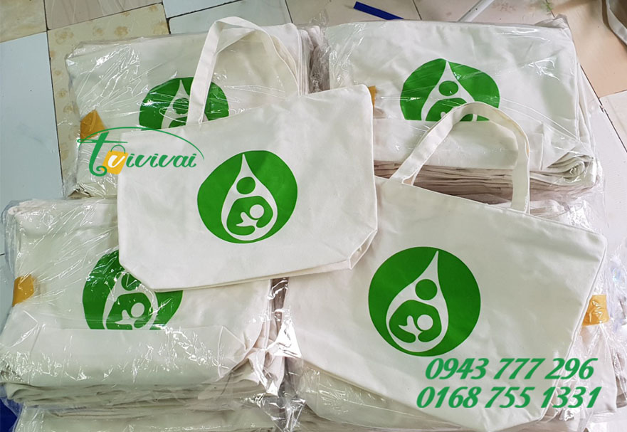Túi vải bố quà tặng tuyên truyền in logo giọt sữa mẹ
